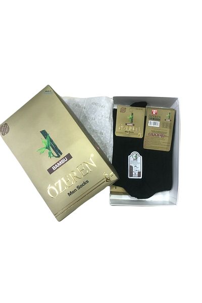 LADİN Men's Bamboo Socks Black Perfumed Özeren 12 Pack Ç-1144