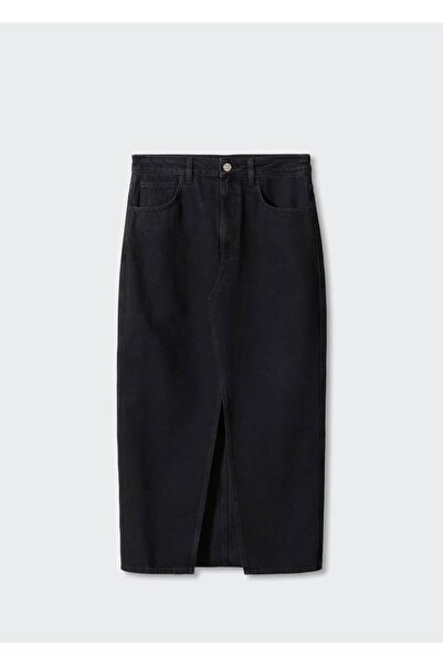 MANGO Woman Yırtmaçlı denim etek