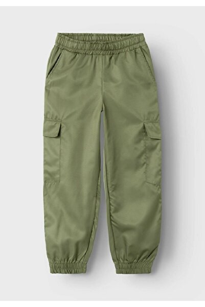 Colorstories Satin Textured Khaki Cargo Pocket Pants