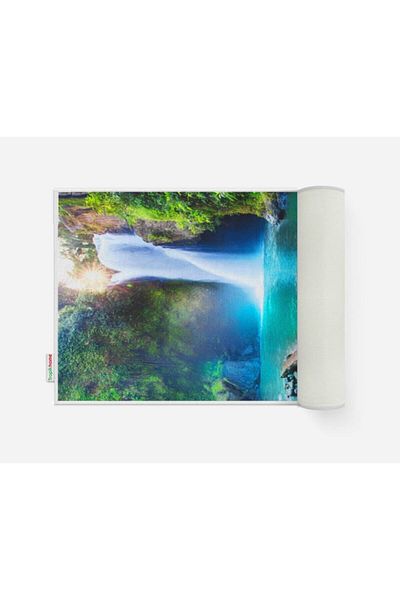 Tropikhome 50x80 Waterfall Patterned and Tufted Polyester Shower Mat - Non-Slip Base