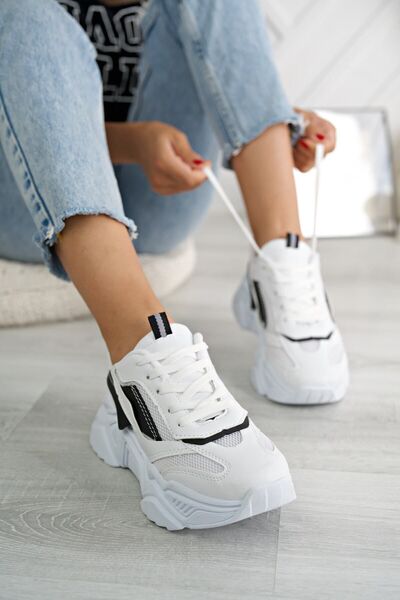 pasyone Λευκή ψηλή σόλα casual sneaker παπούτσια
