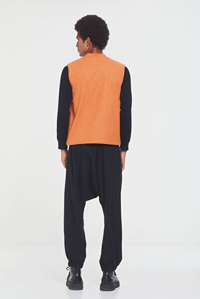 Clandestino Ανδρικό γιλέκο Hakim Collar Bohemian Πορτοκαλί