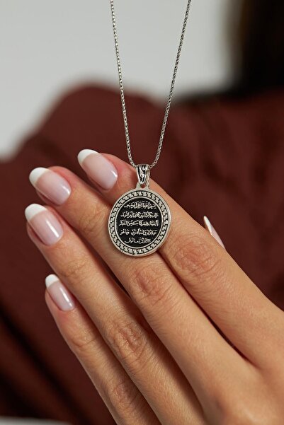 Roza Silver Ayet-el Kursi Otantik 925 Ayar Gümüş Unisex Kolye
