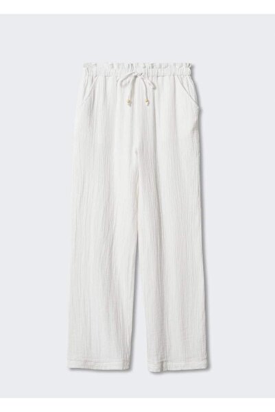 MANGO Woman Fiyonklu dokuma pantolon