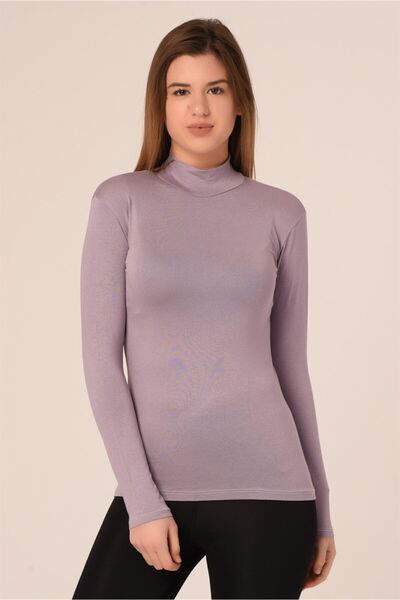 DISENTIS MODEST Боди от вискоза с дълъг ръкав и половин яка