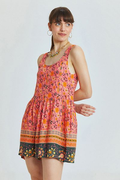 Clandestino Pink Loose Mini Jumpsuit