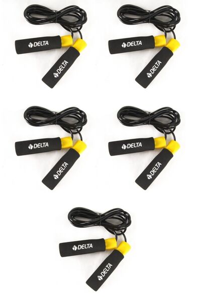 Delta حبل قفز قابل للتعديل مع 5 مقابض إسفنجية ومحمل