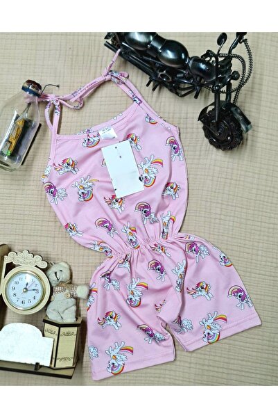 BUUFUU Unicon Dijital Baskılı Yazlık Askılı Kız Cocuk Tulum Elbıse