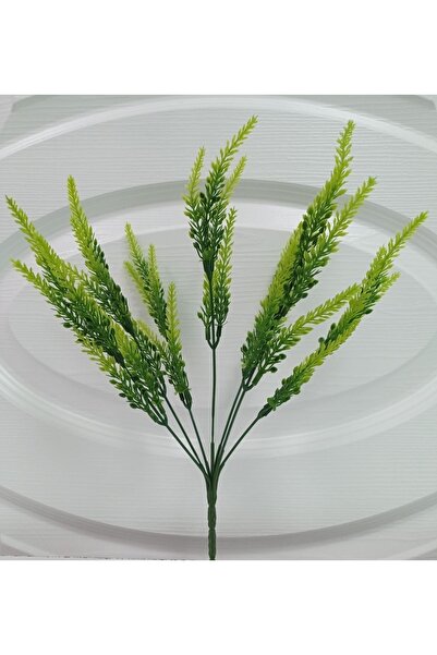 ALSHOP Yapay Bitki Yeşil Lavanta Demeti Pudrasız Model Yapay Dekor Yeşillik A...