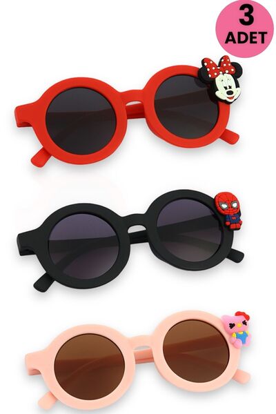 Zzla 3 Adet Uv400 Korumalı Çocuk Güneş Gözlüğü Renkli Kutu Hediyeli