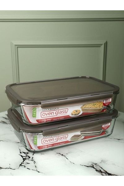 Viyalente Lock & Lock Airtight Glass Storage Container 3.6 LT| 400°C Safe as Heat