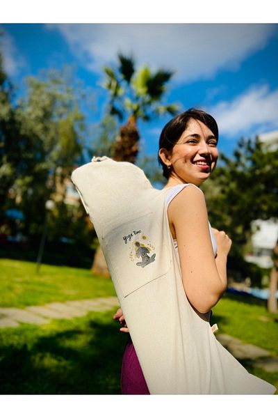 YOFU Yoga Mat Carry Bag (FOR 8 MM) Yoga Time Printed Pilates Mat Carry Bag