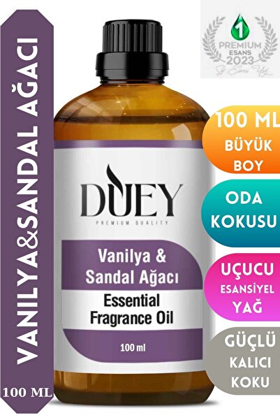 DUEY Vanilya&Sandal Ağacı Uçucu Yağ 100ML Buhurdanlık Yağı Difüzör Esansı Oda...