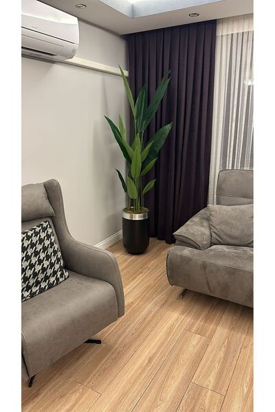 İremÇiçekçilik Yapay Çiçek Uygula 210 Cm 24 Yaprak Metal Saksıda Yapay Ağaç Köşe Çiçeği Yapaycicekuygula