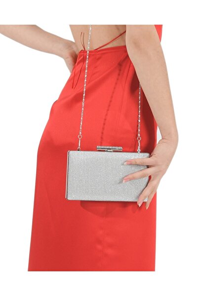 Borsetta Geanta de rochie de seara cu sclipici de culoare argintie Geanta de seara Geanta de logodna pentru nunta