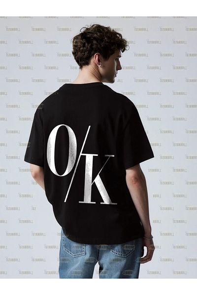 aynewmoda Тениска O/K Oversize - с щампа на гърба