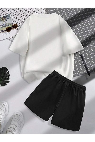 aynewmoda "Believe Myself" Printed T-shirt and Shorts Tracksuit Set