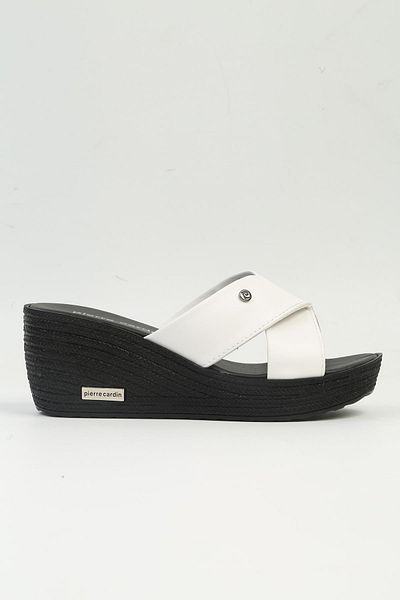 Pierre Cardin PC-3513 - 4300 موديل شبشب نسائي أبيض بكعب عريض