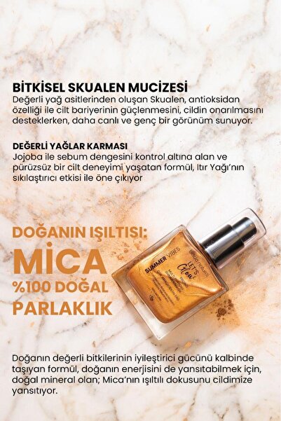 Bade Natural Nemlendirici ışıltılı Bronze Çok Amaçlı vücut Yağı 50 ml