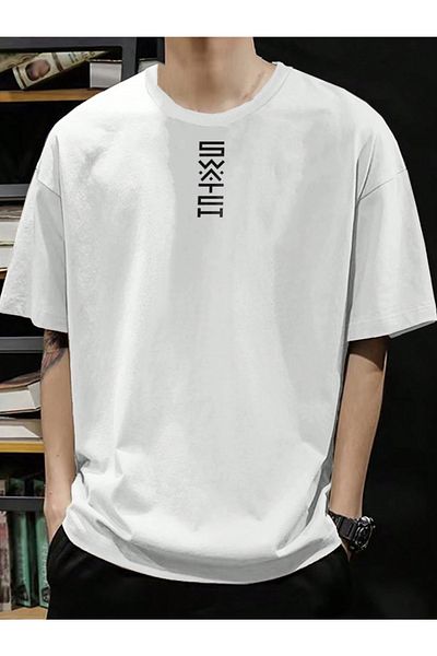 De Carte Ανδρικό λευκό μπλουζάκι Oversize - SWATUI Printed, A Quality, Crew Neck
