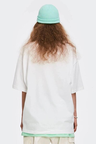 Teenage Millionaire Kabaran Print Dont Say White Oversize Salas Boyfriend dámské tričko