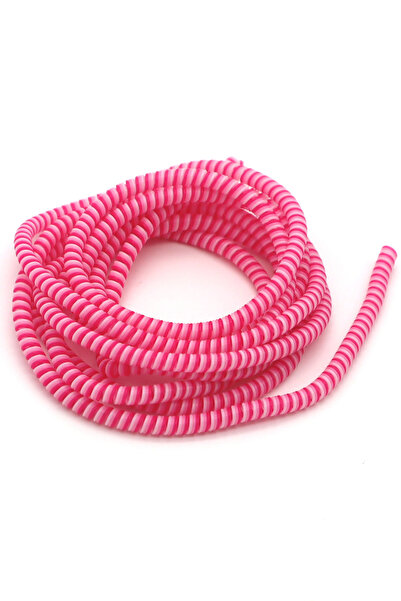 SPELT Şarj Aleti Kablosu Kablo Koruyucu Kordon Spiral Sarma Kılıf Koruma Şeker Pembe