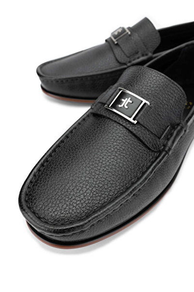 Tamer Tanca Черни мъжки мокасини от естествена кожа