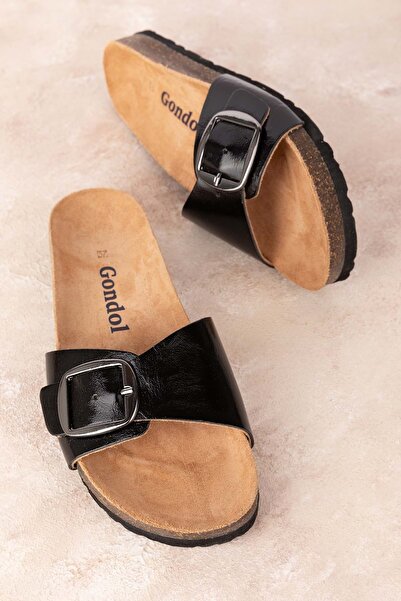 Gondol Kadın Hakiki Deri Tek Tokalı Günlük Rahat Terlik Usl.2340