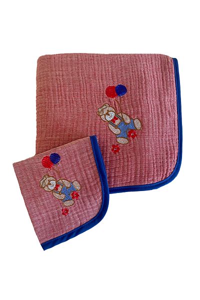 Lucy and Home 4 Layer 100% Cotton Embroidered Muslin Baby and Kids Set - Mouth Wipes 100x110cm