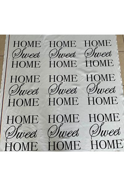 Eys Home Sweet ύφασμα - Λευκό με στάμπα