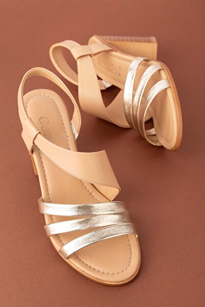 Gondol Kadın Hakiki Deri Topuklu Şık Ayakkabı Tlh.603