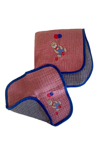 Lucy and Home 4 Layer 100% Cotton Embroidered Muslin Baby and Kids Set - Mouth Wipes 100x110cm