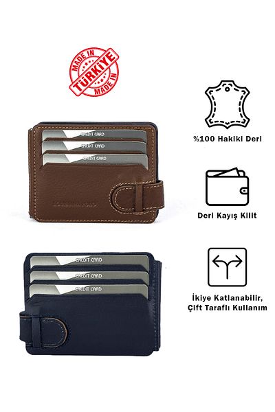 louisiana polo Ανδρικό πορτοφόλι από γνήσιο δέρμα - Tan/Navy Blue 711