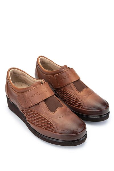 Tamer Tanca Genuine Leather Women's Casual Shoes - Tan