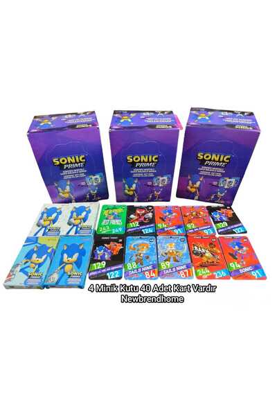 Emrah Gültekin بطاقات ألعاب شخصية Sonic Prime الجديدة (4 صناديق صغيرة بها 40 ...