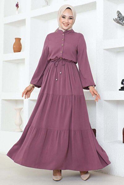 SGS Viscose Dress - Lace-up Waist, LILA