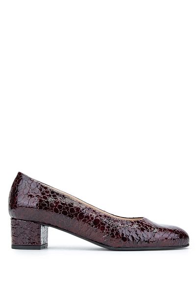 RELAX ANATOMIC Claret Red Patent Leather Comfort Women's Shoes - Genuine Leather