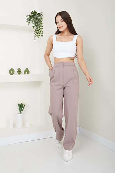 Heggo Kadın Yüksek Bel Palazzo Pantolon