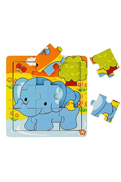 PopŞeker Minik Eller için Büyük Eğlence: 9 Parça Ahşap Mini Puzzle