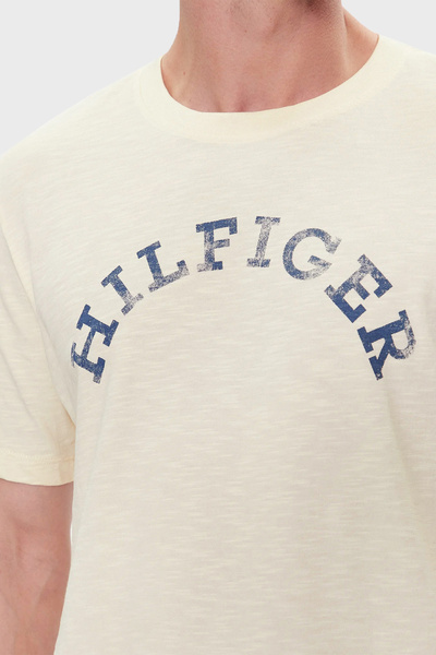 Tommy Hilfiger With Logo Crew Neck 100% Cotton Regular Fit t Shirt Men t Shirt Mw0Mw34432 Aef
