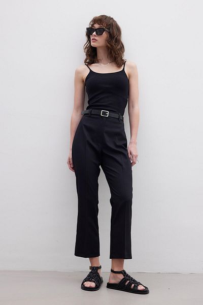 Manuka Black Fit Straight Cut Trousers