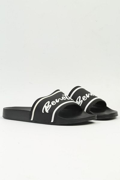 Benetton ® |   Bn-1376 - 3816 Black-Men's Slippers