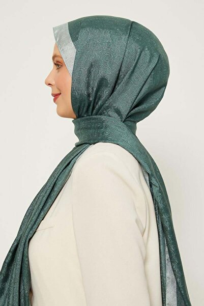 Levidor Yosun Yeşili Halka Desen Monogram Şal