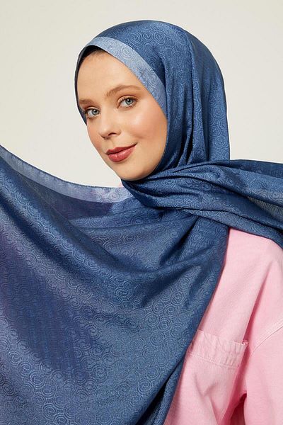 Levidor Baby Blue Ring Pattern Monogram Shawl