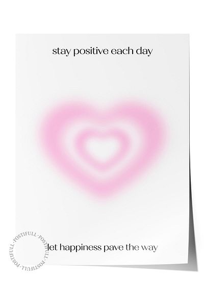 Postifull Aura Series NO:50 - Έγχρωμη αφίσα χωρίς πλαίσιο, "Stay Positive Every Day" - Αριθμημένος άγγελος