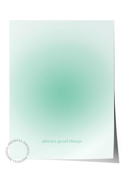 Postifull Aura Series NO:55 Green Aura - Αγγελικός αριθμός έγχρωμη αφίσα χωρίς πλαίσιο