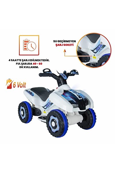 Genel Markalar Led Işıklı Müzikli Akülü  Araba Atv Motor 2-4 Yaş - 6V