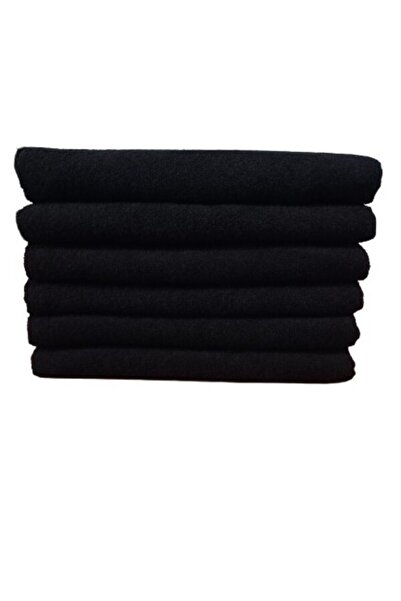 Bol Ticaret Tekstil 6 Pieces Black Cotton Sports Towels - 70x140 cm Hotel Bath Massage Bathroom