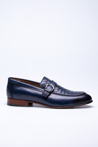 FARUK SAĞIN Navy Dale - Classic Shoes with Single Belt