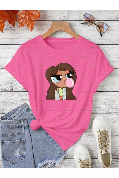 aynewmoda Chewing Gum Oversize T-shirt for Girl - Printed